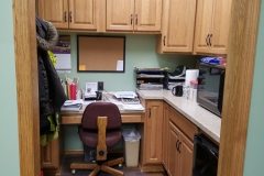 After: Desk & Kitchenette space